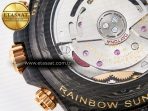 Daytona DIW Carbon Case DIWF Edition Black Dial Rainbow Diamonds Bezel on Brown Nylon Strap A7750 - Görsel 21