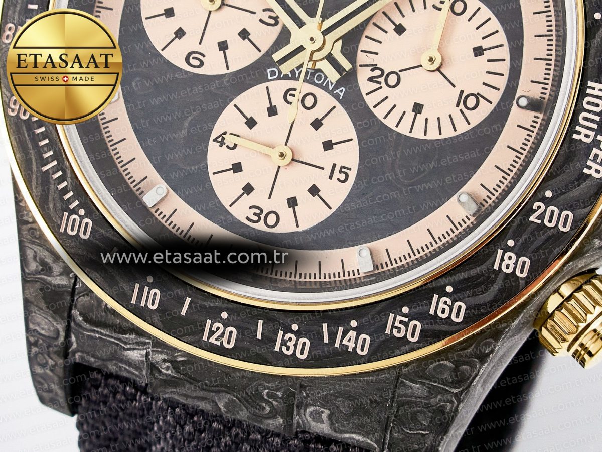 Daytona DIW Carbon Case DIWF Edition Carbon/Cream Dial on Black Nylon Strap A7750 - Görsel 13
