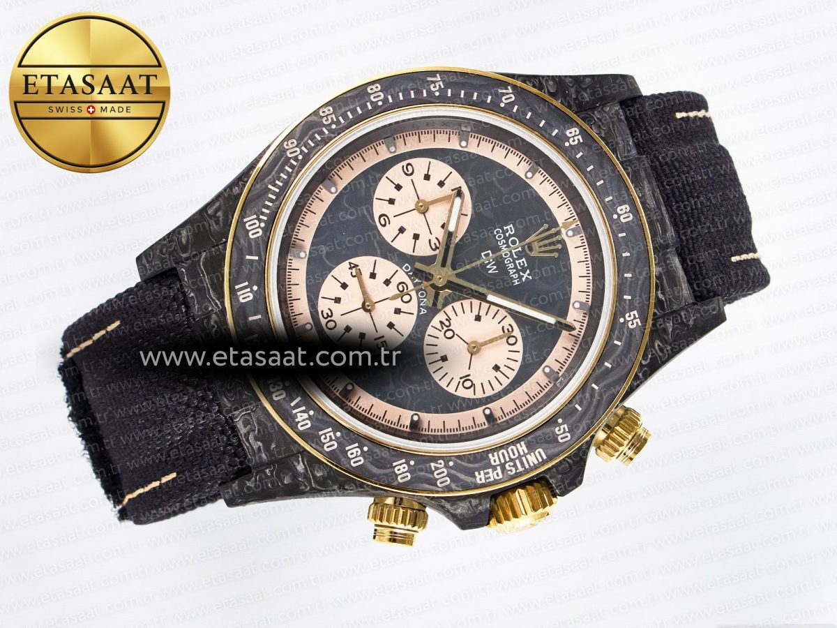 Daytona DIW Carbon Case DIWF Edition Carbon/Cream Dial on Black Nylon Strap A7750 - Görsel 8