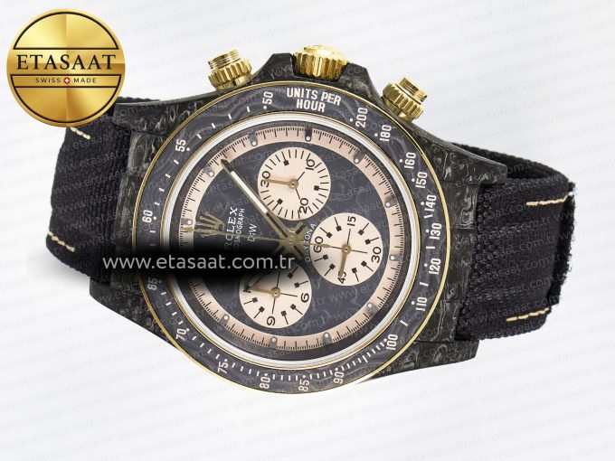 Daytona DIW Carbon Case DIWF Edition Carbon/Cream Dial on Black Nylon Strap A7750 - Görsel 9