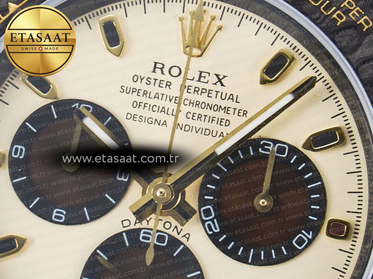Daytona DIW Carbon Case DIWF Edition Cream/Brown Dial on White Nylon Strap A7750 - Görsel 11