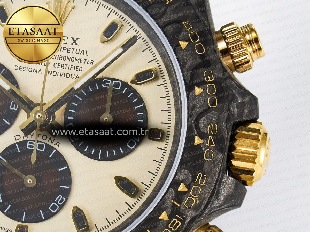 Daytona DIW Carbon Case DIWF Edition Cream/Brown Dial on White Nylon Strap A7750 - Görsel 12