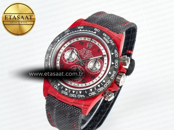 Daytona DIW Carbon DIWF 1:1 Best Edition Red Dial on Gray Nylon Strap SH7750