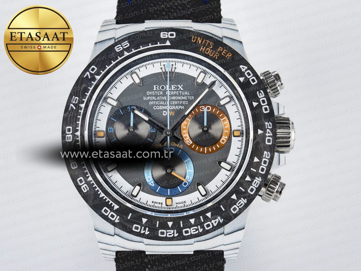 Daytona DIW Carbon N6F 1:1 Best Edition Gray Dial on Black Nylon Strap SA4130 - Görsel 4