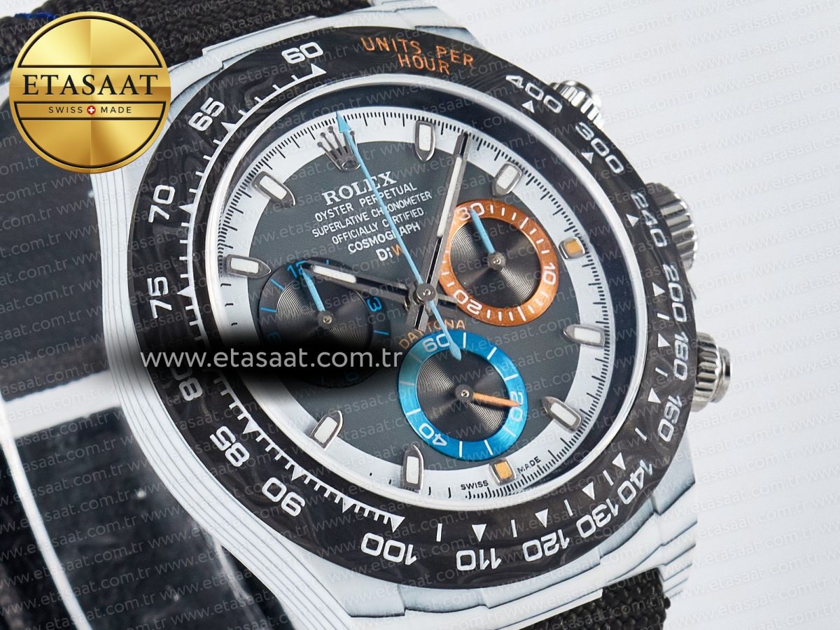 Daytona DIW Carbon N6F 1:1 Best Edition Gray Dial on Black Nylon Strap SA4130 - Görsel 5