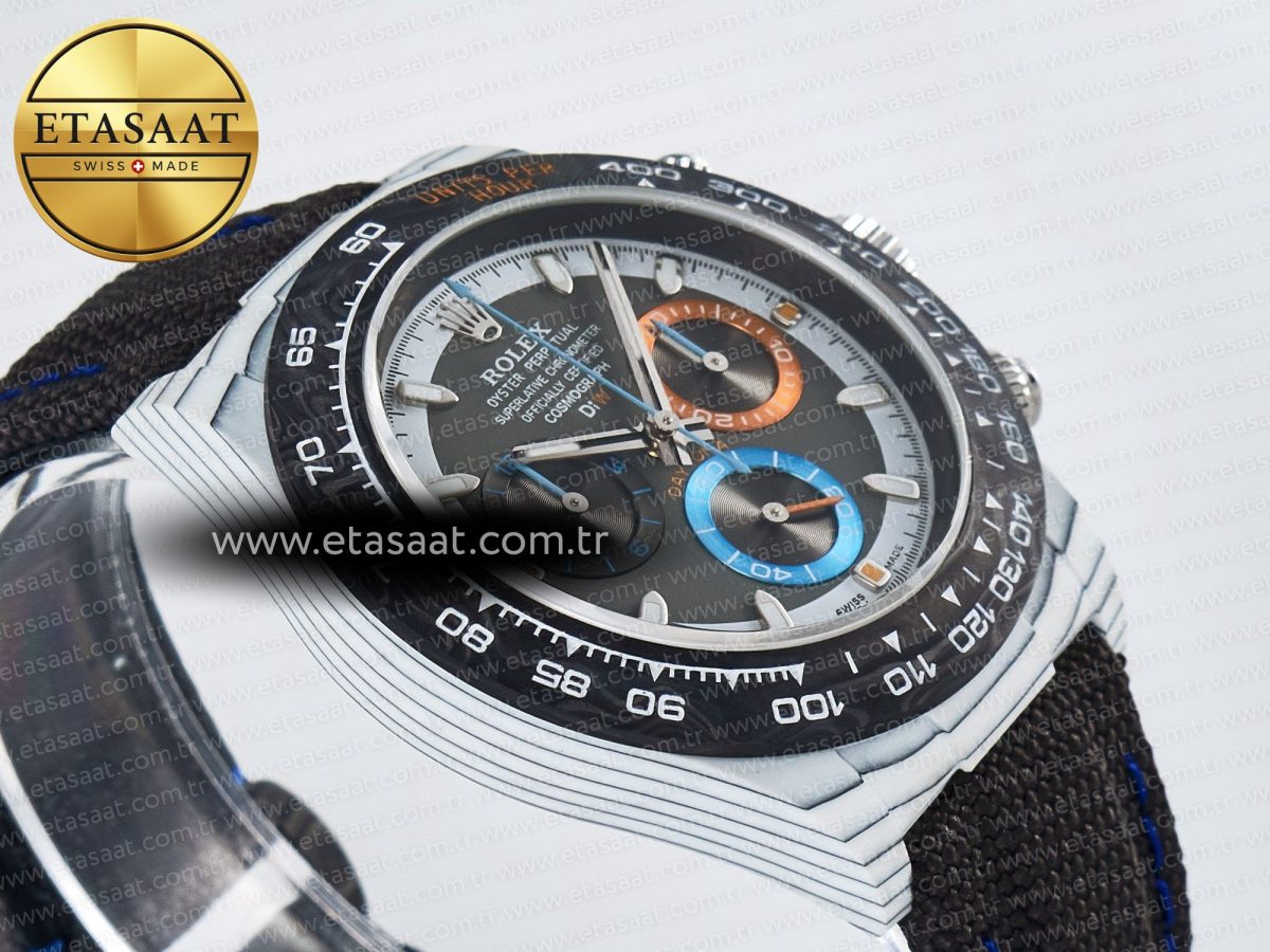 Daytona DIW Carbon N6F 1:1 Best Edition Gray Dial on Black Nylon Strap SA4130 - Görsel 7