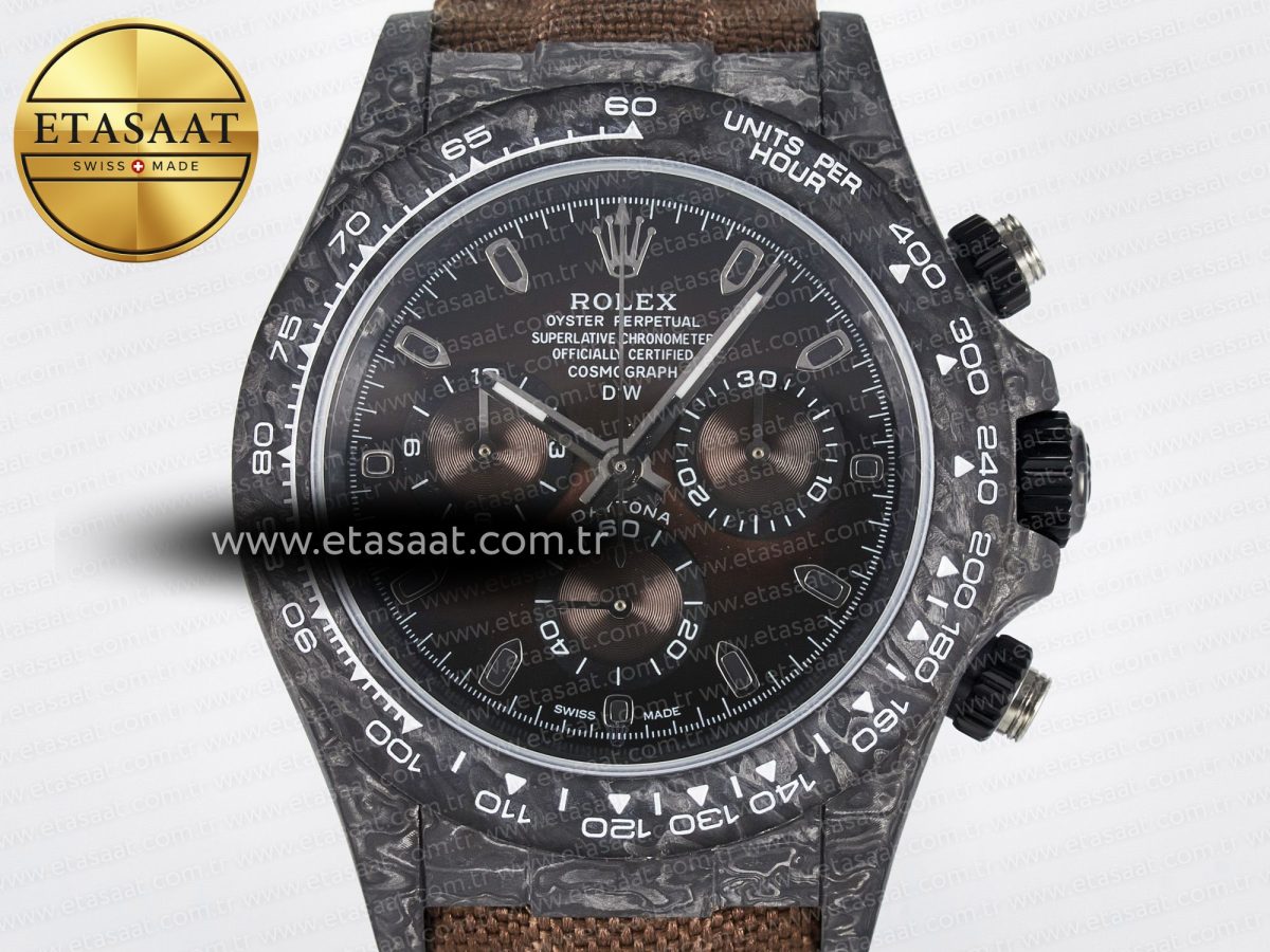 Daytona DIW Carbon/SS Case and Bezel DIWF Edition Brown Dial on Brown Nylon Strap A7750 - Görsel 4