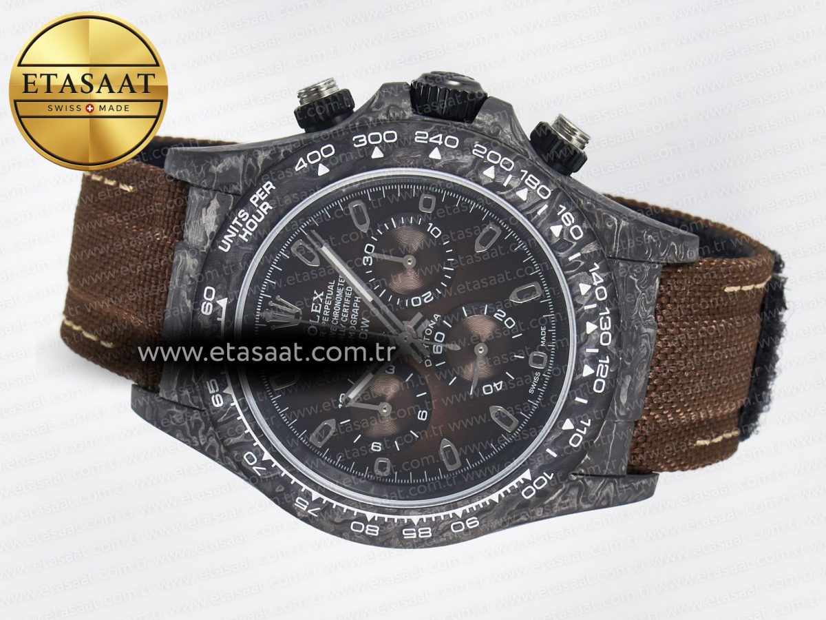 Daytona DIW Carbon/SS Case and Bezel DIWF Edition Brown Dial on Brown Nylon Strap A7750 - Görsel 9