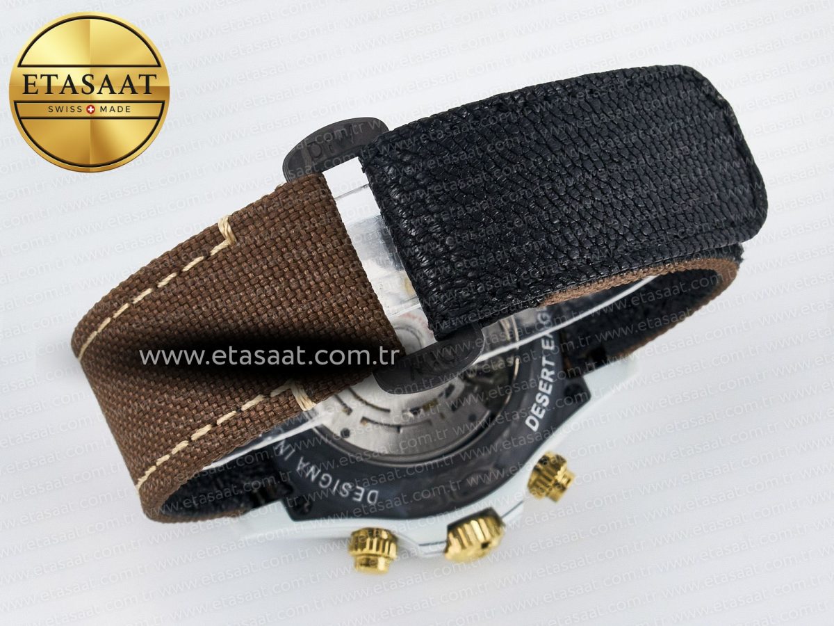 Daytona DIW “DESERT EAGLE” White Carbon DIWF 1:1 Best Edition Cream/Brown Dial on Brown Nylon Strap SH4130 - Görsel 17