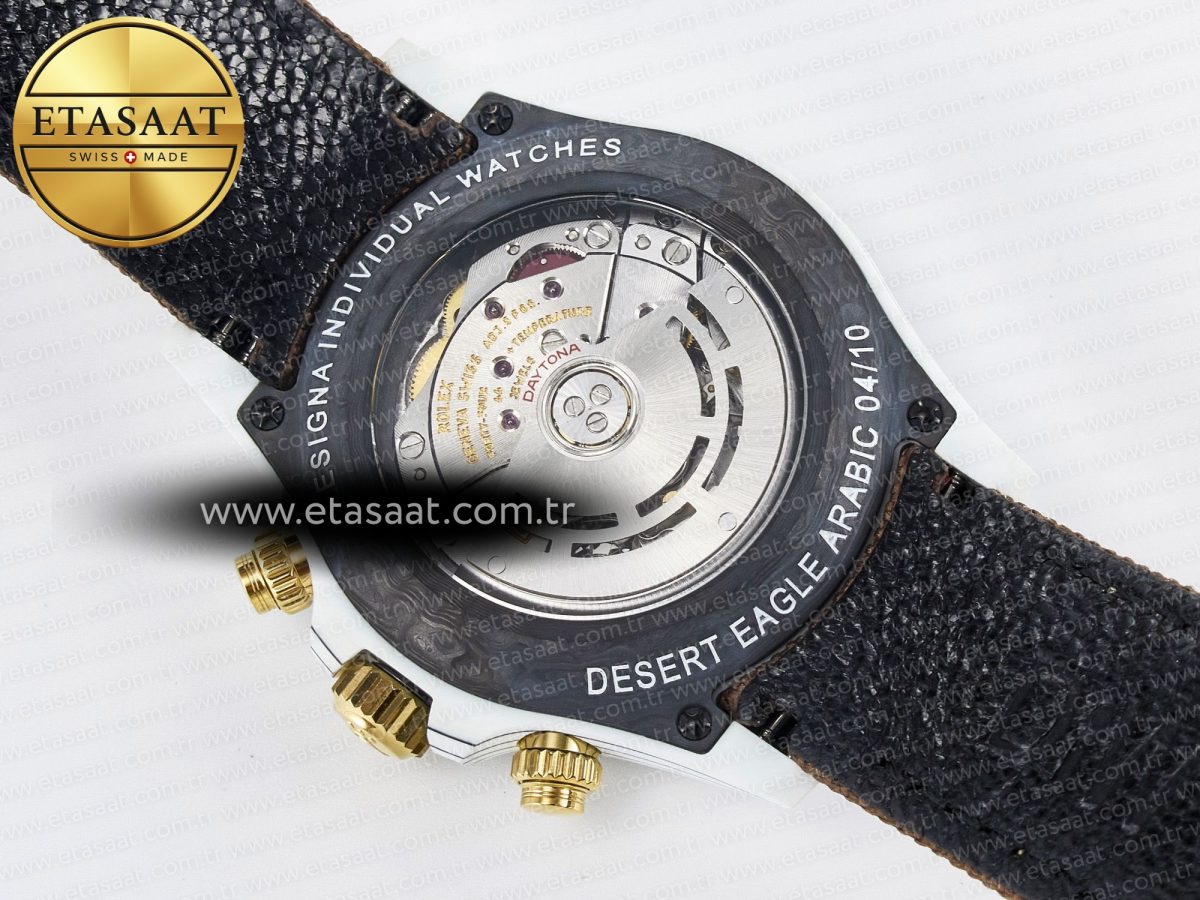Daytona DIW “DESERT EAGLE” White Carbon DIWF 1:1 Best Edition Cream/Brown Dial on Brown Nylon Strap SH4130 - Görsel 18