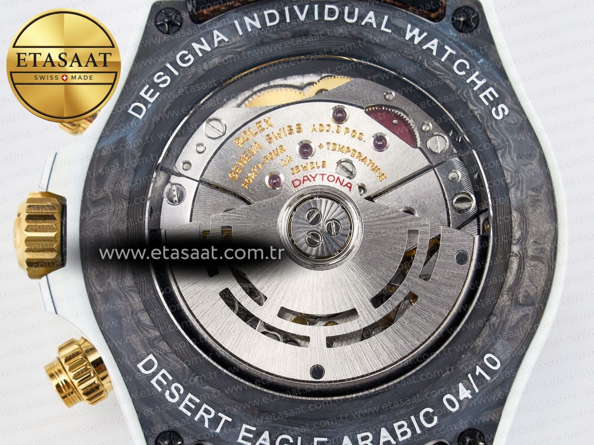 Daytona DIW “DESERT EAGLE” White Carbon DIWF 1:1 Best Edition Cream/Brown Dial on Brown Nylon Strap SH4130 - Görsel 19