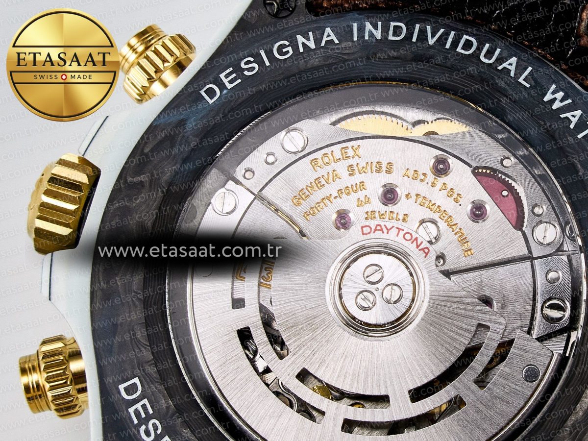 Daytona DIW “DESERT EAGLE” White Carbon DIWF 1:1 Best Edition Cream/Brown Dial on Brown Nylon Strap SH4130 - Görsel 21