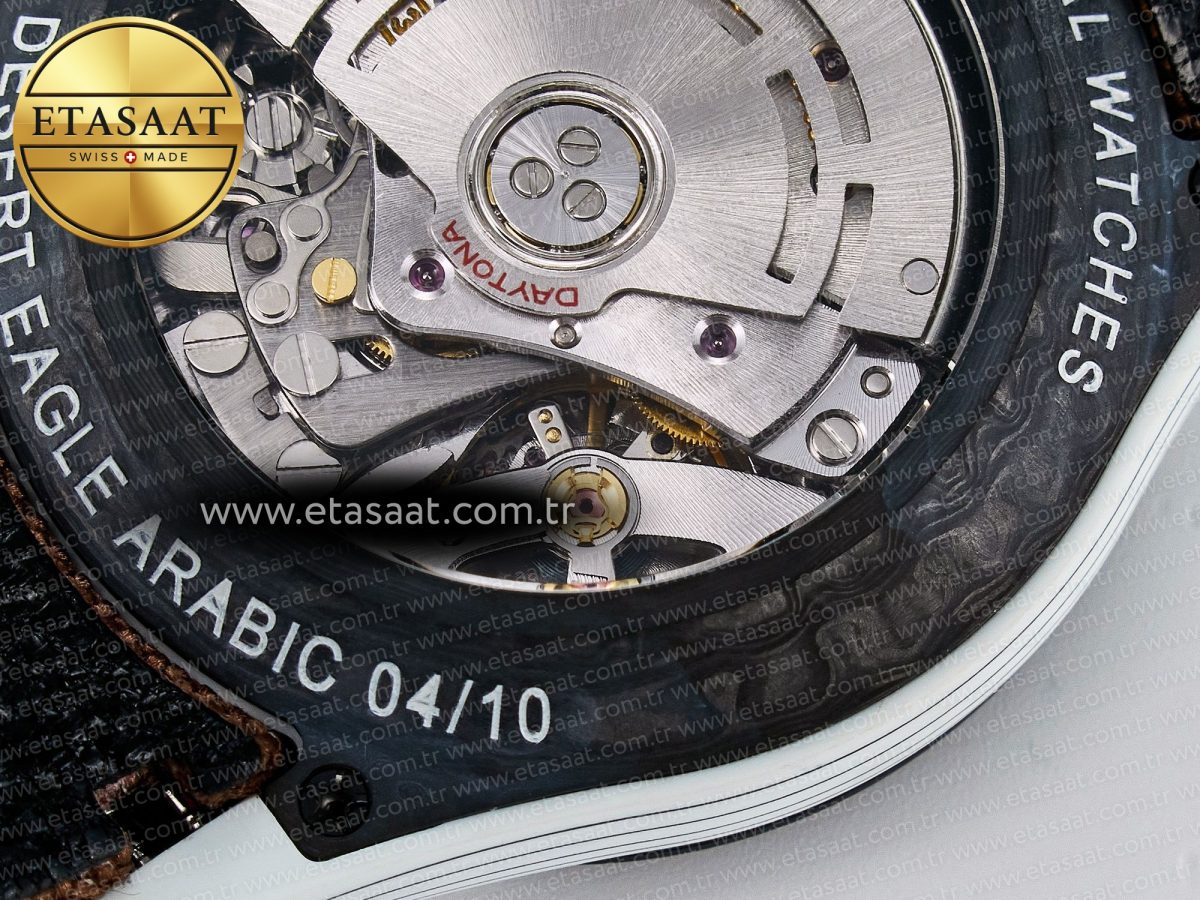 Daytona DIW “DESERT EAGLE” White Carbon DIWF 1:1 Best Edition Cream/Brown Dial on Brown Nylon Strap SH4130 - Görsel 22