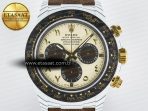 Daytona DIW “DESERT EAGLE” White Carbon DIWF 1:1 Best Edition Cream/Brown Dial on Brown Nylon Strap SH4130 - Görsel 4