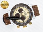 Daytona DIW “DESERT EAGLE” White Carbon DIWF 1:1 Best Edition Cream/Brown Dial on Brown Nylon Strap SH4130 - Görsel 8