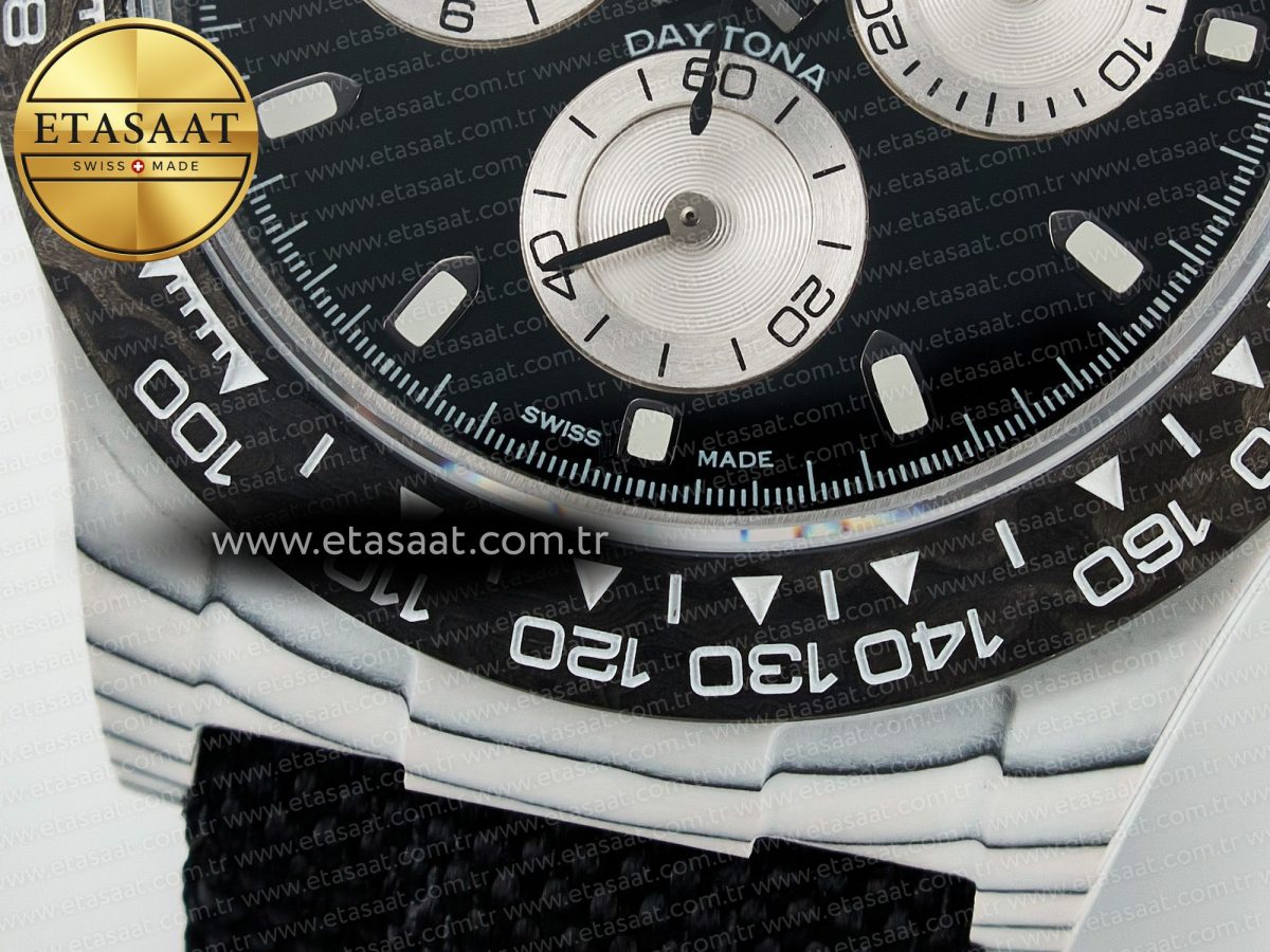 Daytona DIW White Carbon Case N6F Edition Black/White Dial on Black Nylon Strap A4130 - Görsel 13