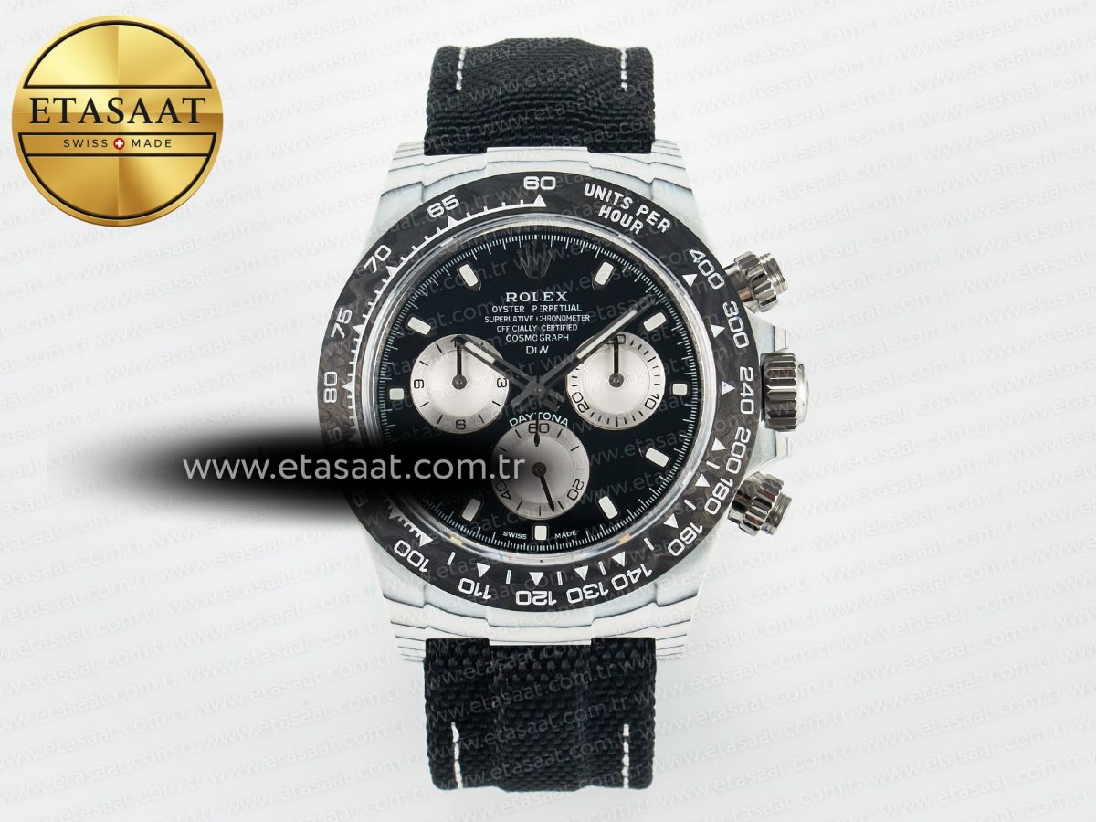 Daytona DIW White Carbon Case N6F Edition Black/White Dial on Black Nylon Strap A4130 - Görsel 3
