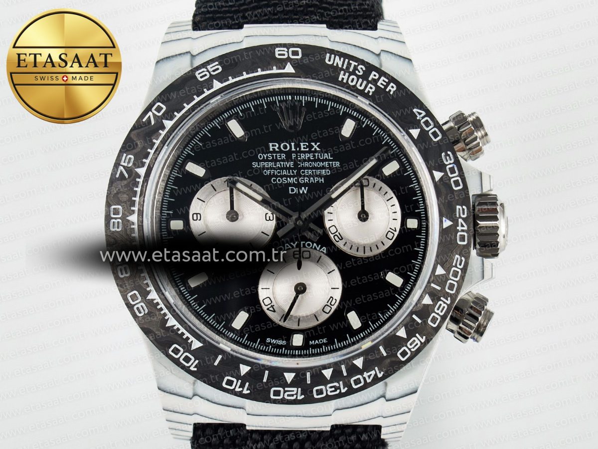 Daytona DIW White Carbon Case N6F Edition Black/White Dial on Black Nylon Strap A4130 - Görsel 4