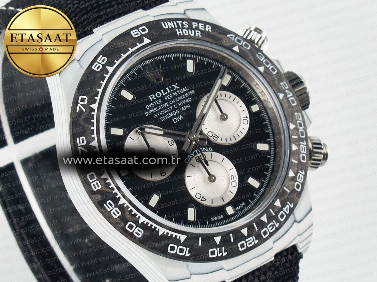 Daytona DIW White Carbon Case N6F Edition Black/White Dial on Black Nylon Strap A4130 - Görsel 5