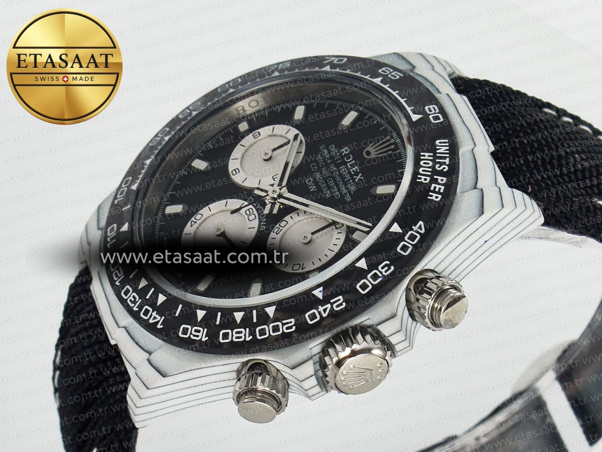 Daytona DIW White Carbon Case N6F Edition Black/White Dial on Black Nylon Strap A4130 - Görsel 6