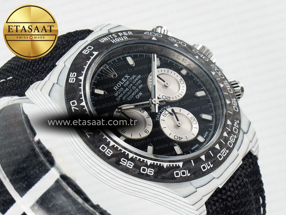 Daytona DIW White Carbon Case N6F Edition Black/White Dial on Black Nylon Strap A4130 - Görsel 7