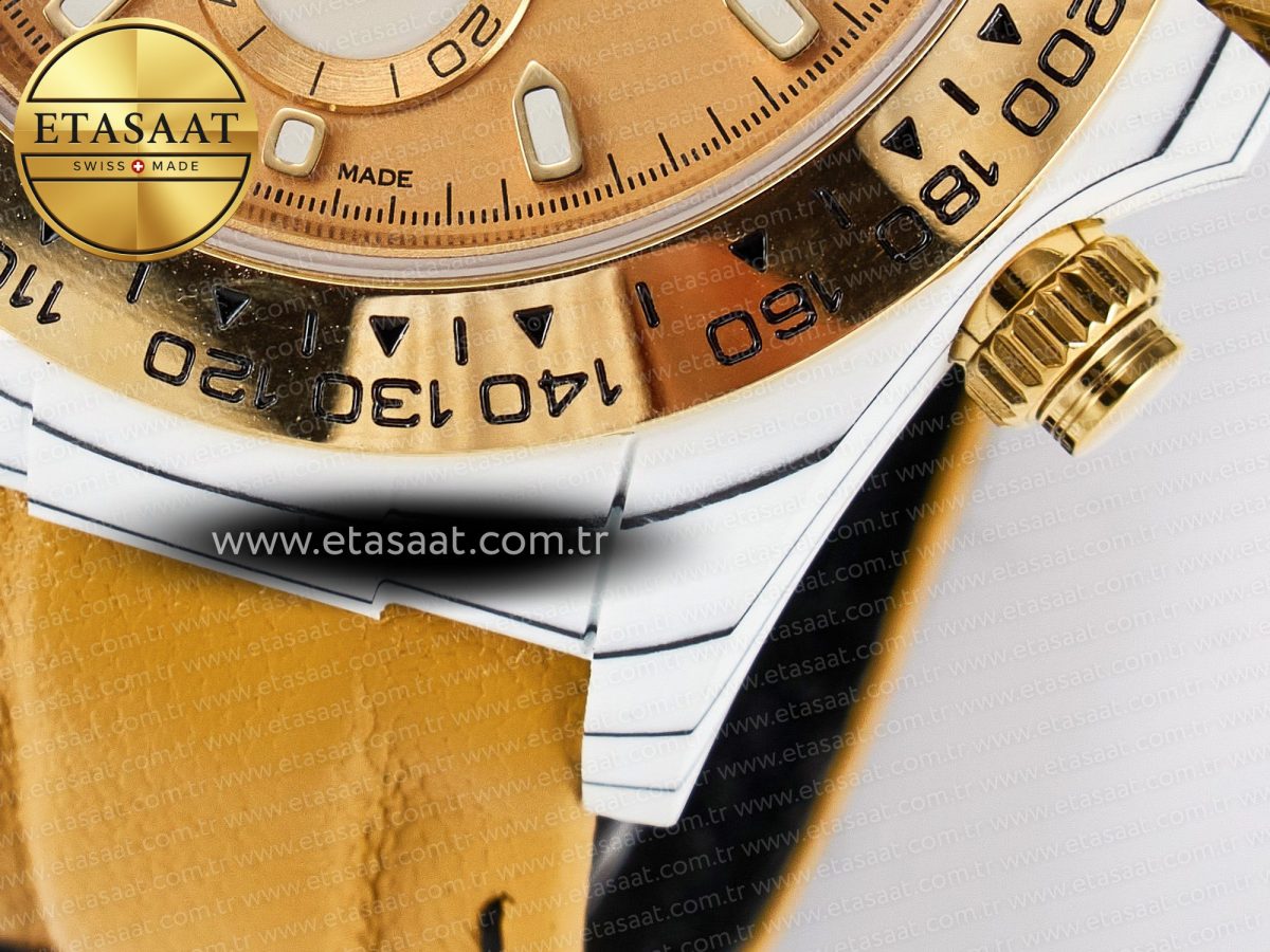Daytona DIW White Carbon Case YG Bezel DIWF Edition YG Dial on Brown Leather Strap A7750 - Görsel 14