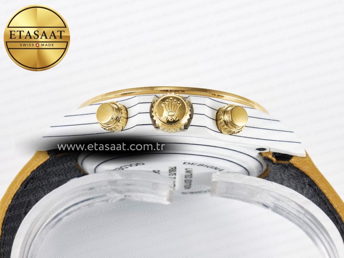 Daytona DIW White Carbon Case YG Bezel DIWF Edition YG Dial on Brown Leather Strap A7750 - Görsel 16