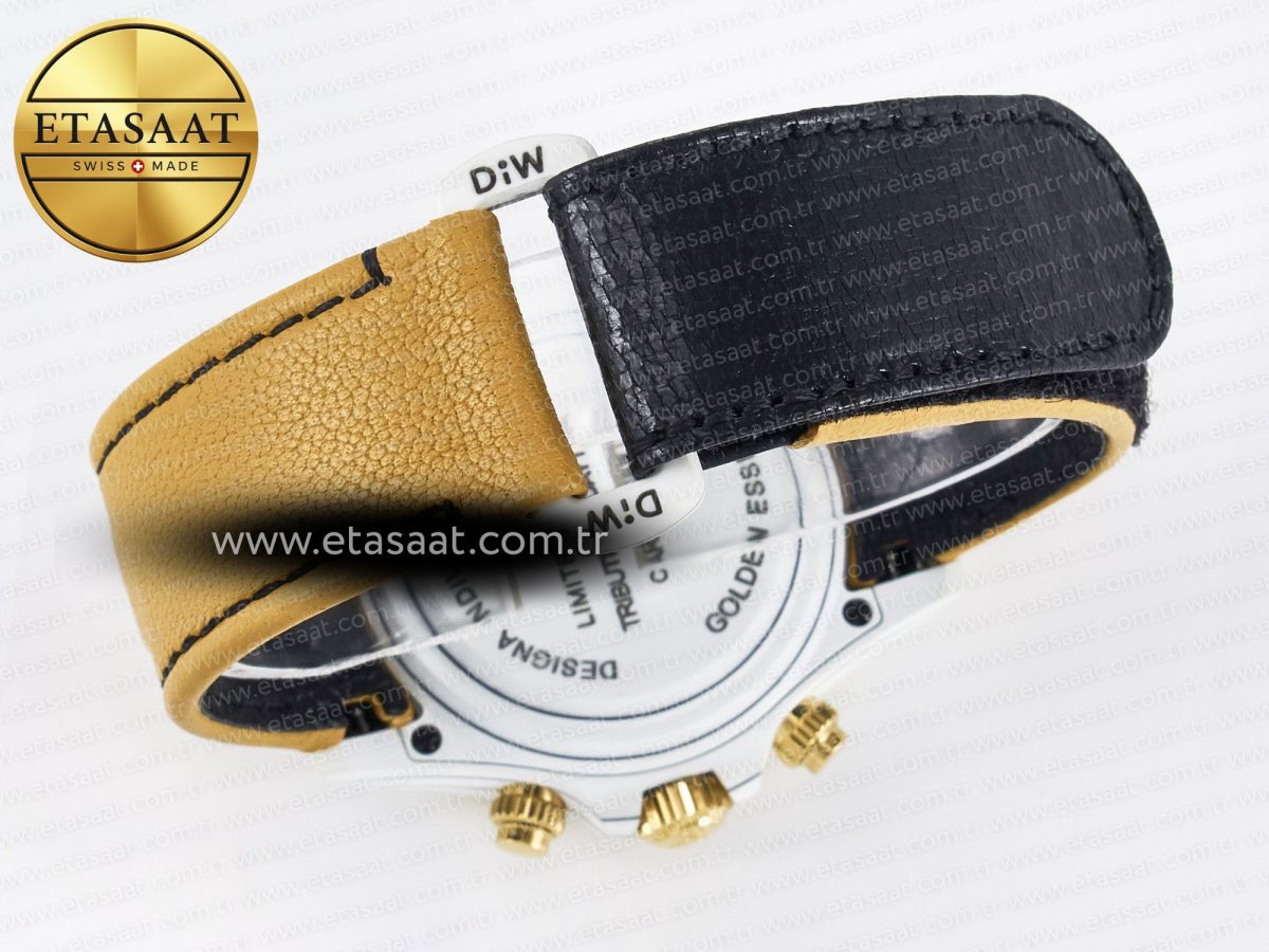 Daytona DIW White Carbon Case YG Bezel DIWF Edition YG Dial on Brown Leather Strap A7750 - Görsel 17