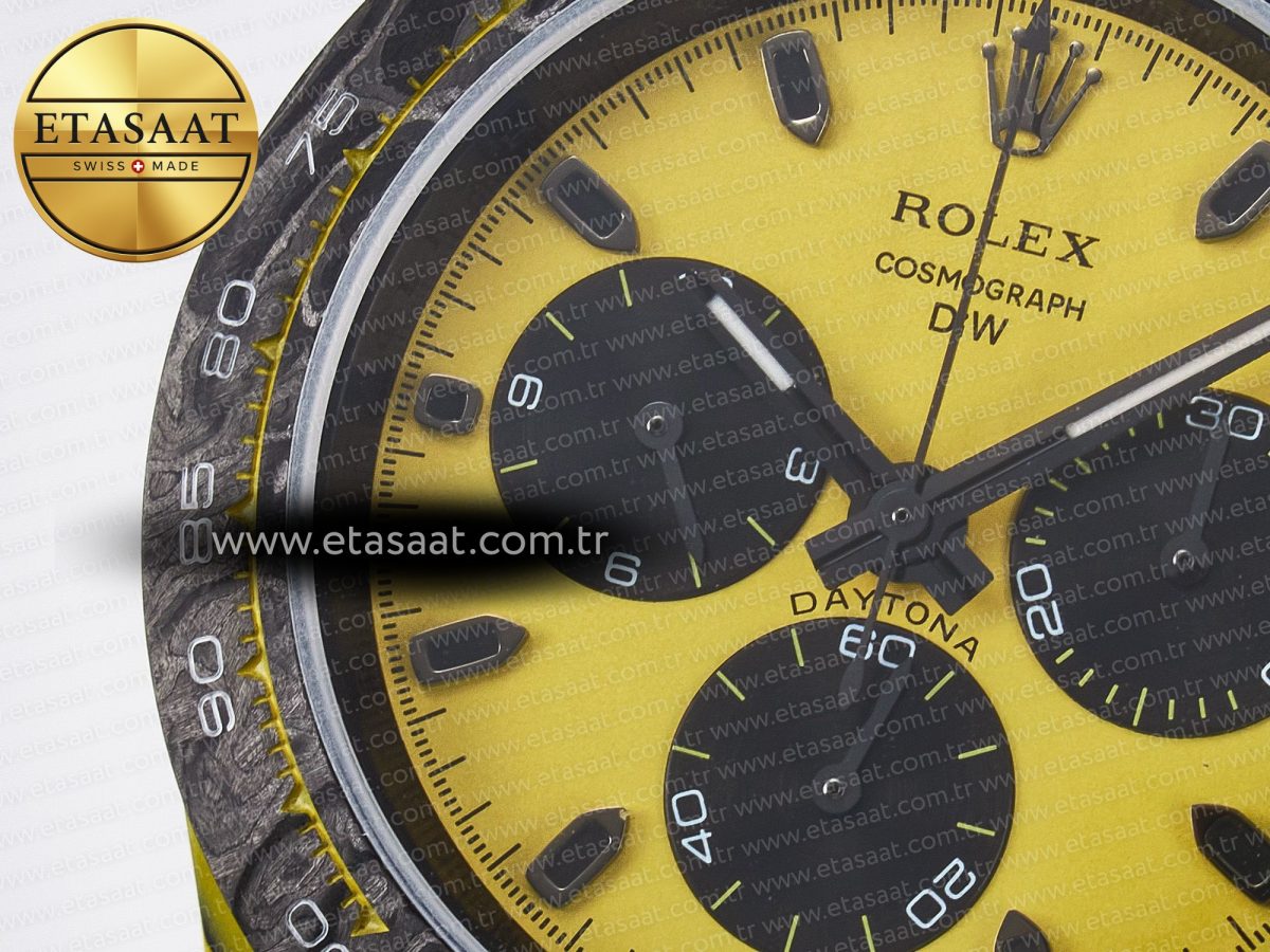 Daytona DIW Yellow Carbon Case DIWF Edition Black/White Dial on Black Nylon Strap A7750 - Görsel 10