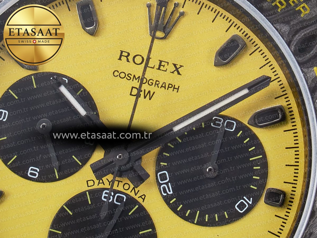 Daytona DIW Yellow Carbon Case DIWF Edition Black/White Dial on Black Nylon Strap A7750 - Görsel 11