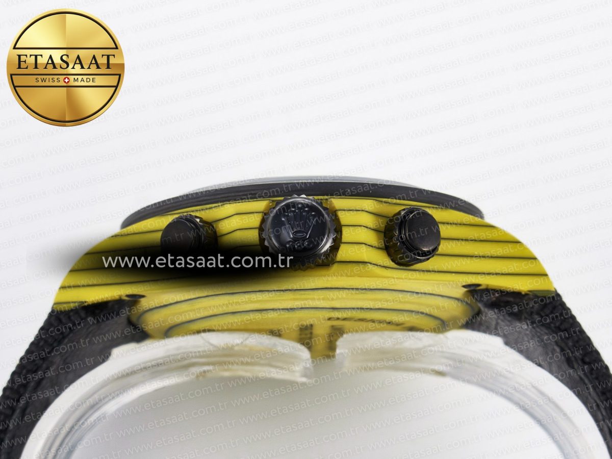 Daytona DIW Yellow Carbon Case DIWF Edition Black/White Dial on Black Nylon Strap A7750 - Görsel 16