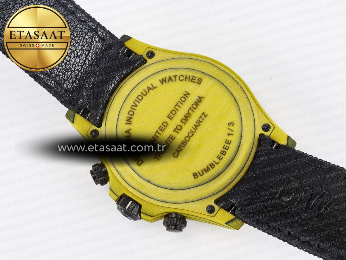 Daytona DIW Yellow Carbon Case DIWF Edition Black/White Dial on Black Nylon Strap A7750 - Görsel 18
