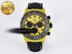 Daytona DIW Yellow Carbon Case DIWF Edition Black/White Dial on Black Nylon Strap A7750 - Görsel 3