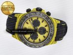 Daytona DIW Yellow Carbon Case DIWF Edition Black/White Dial on Black Nylon Strap A7750 - Görsel 7