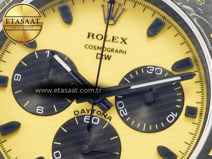 Daytona DIW Yellow Carbon N6F 1:1 Best Edition Yellow/Black Dial on Black Nylon Strap SA4130 V2 - Görsel 11