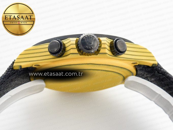 Daytona DIW Yellow Carbon N6F 1:1 Best Edition Yellow/Black Dial on Black Nylon Strap SA4130 V2 - Görsel 16