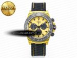 Daytona DIW Yellow Carbon N6F 1:1 Best Edition Yellow/Black Dial on Black Nylon Strap SA4130 V2 - Görsel 3