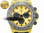 Daytona DIW Yellow Carbon N6F 1:1 Best Edition Yellow/Black Dial on Black Nylon Strap SA4130 V2 - Görsel 4