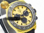 Daytona DIW Yellow Carbon N6F 1:1 Best Edition Yellow/Black Dial on Black Nylon Strap SA4130 V2 - Görsel 5