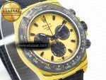 Daytona DIW Yellow Carbon N6F 1:1 Best Edition Yellow/Black Dial on Black Nylon Strap SA4130 V2 - Görsel 5