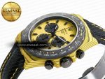 Daytona DIW Yellow Carbon N6F 1:1 Best Edition Yellow/Black Dial on Black Nylon Strap SA4130 V2 - Görsel 6