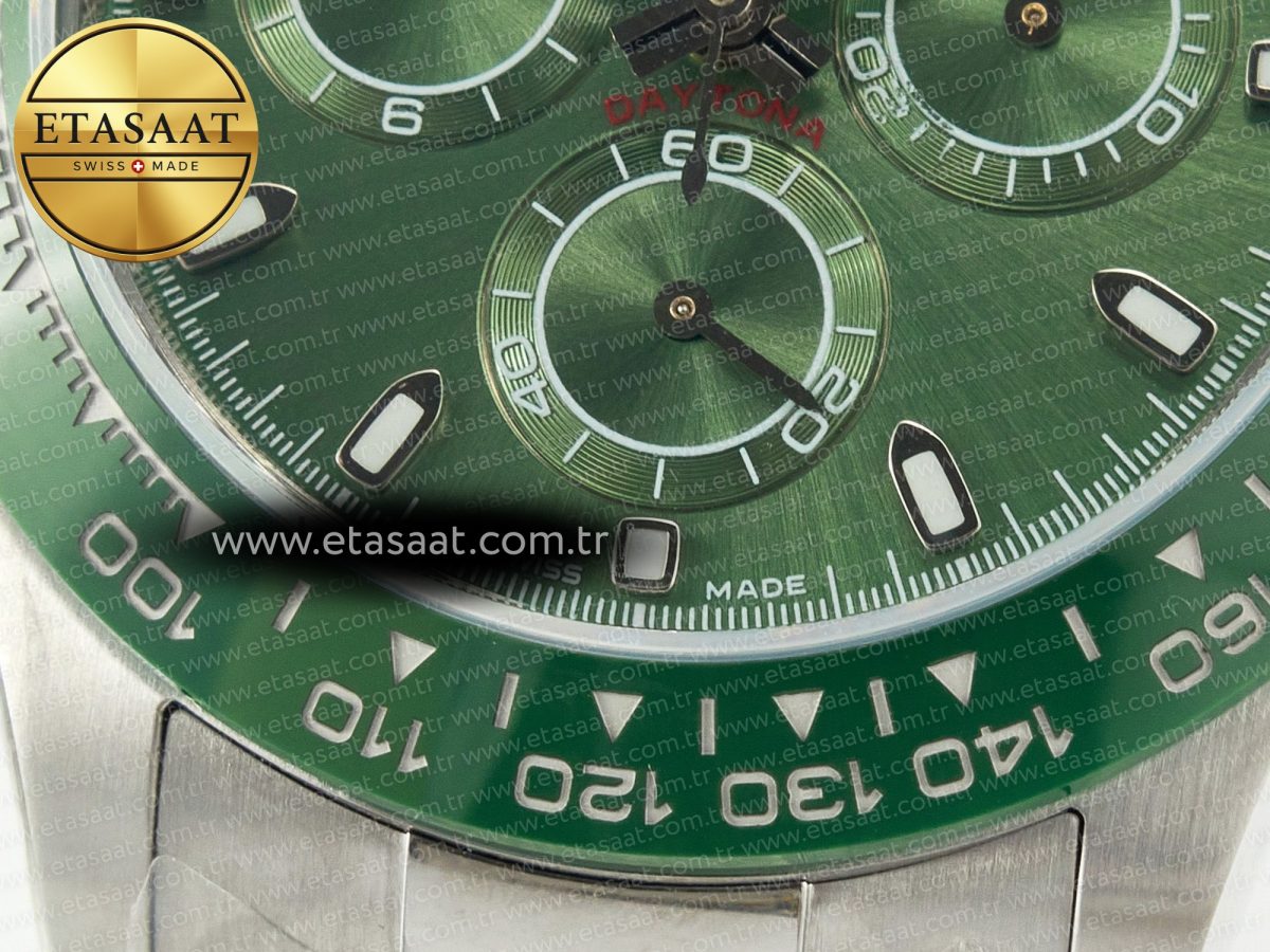 Daytona Green Ceramic Bezel Noob Best Edition Green Dial on SS Oyster Bracelet SA4130 - Görsel 12