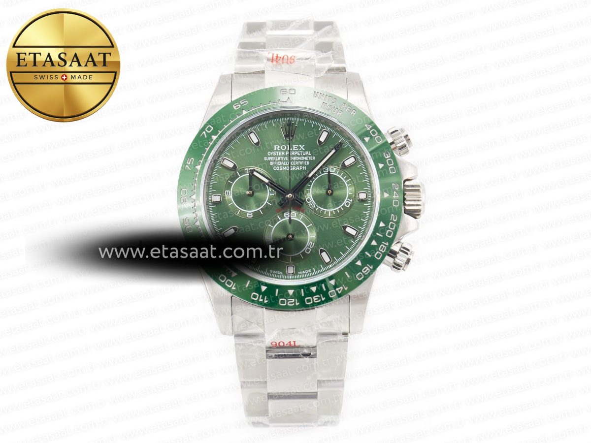 Daytona Green Ceramic Bezel Noob Best Edition Green Dial on SS Oyster Bracelet SA4130 - Görsel 3