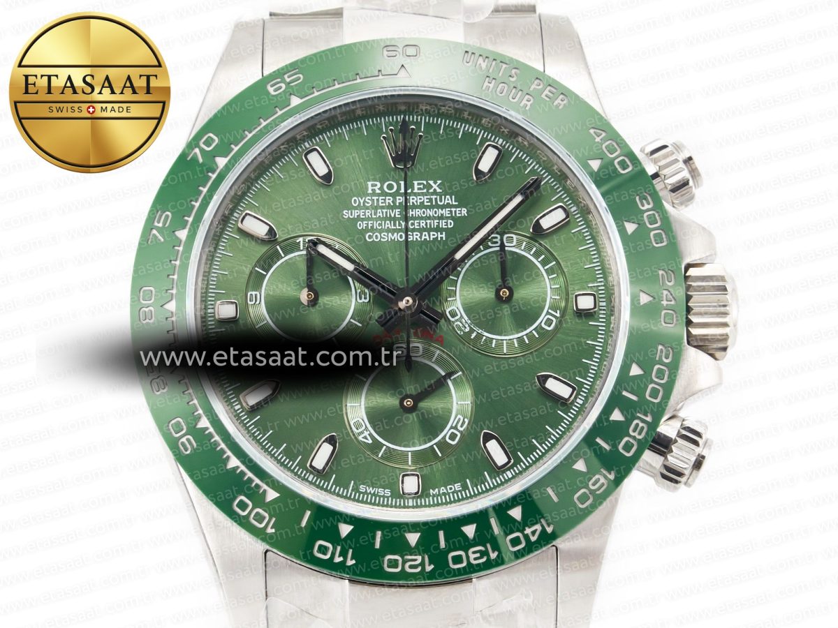 Daytona Green Ceramic Bezel Noob Best Edition Green Dial on SS Oyster Bracelet SA4130 - Görsel 4