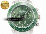 Daytona Green Ceramic Bezel Noob Best Edition Green Dial on SS Oyster Bracelet SA4130 - Görsel 4