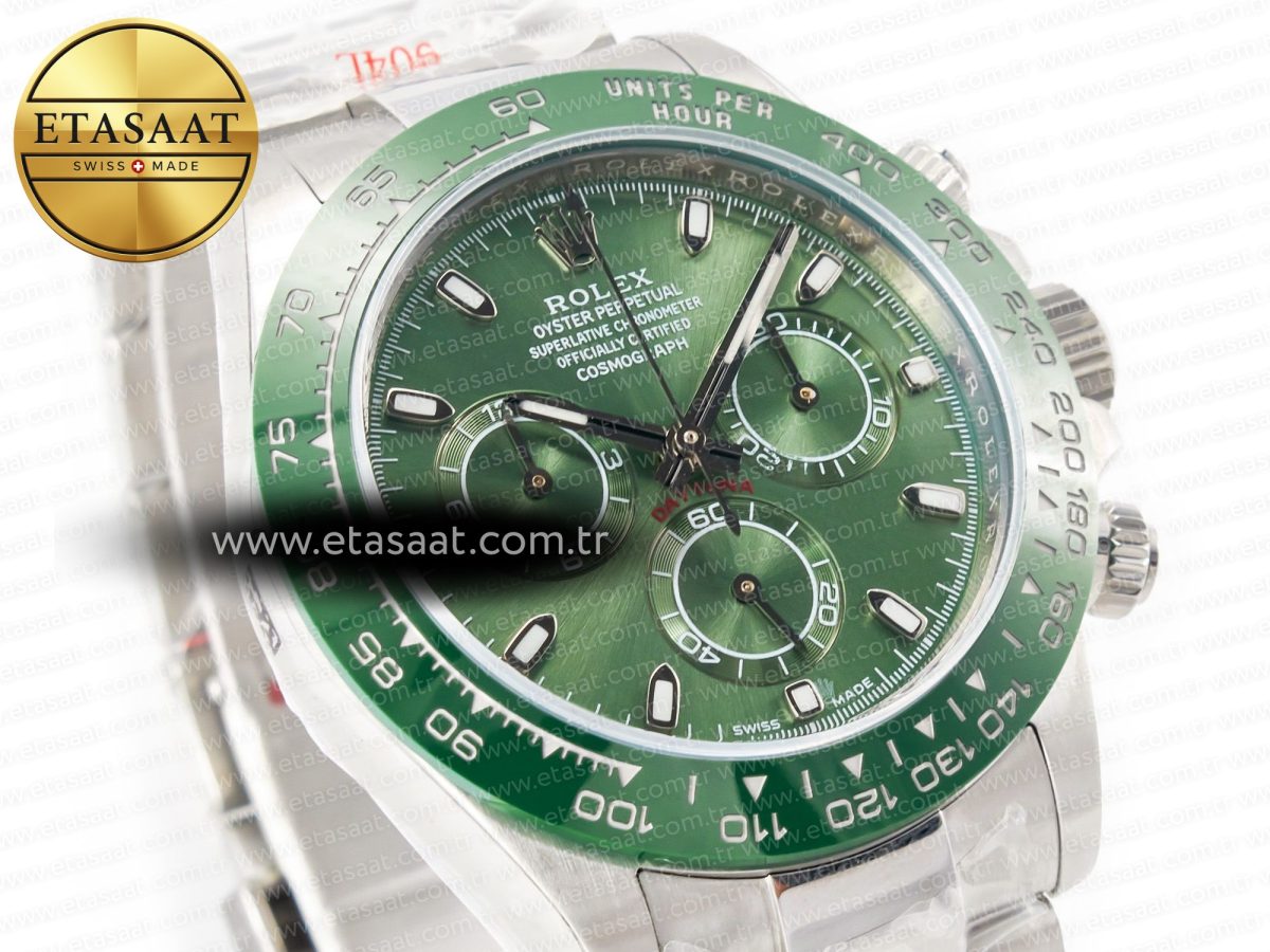 Daytona Green Ceramic Bezel Noob Best Edition Green Dial on SS Oyster Bracelet SA4130 - Görsel 5