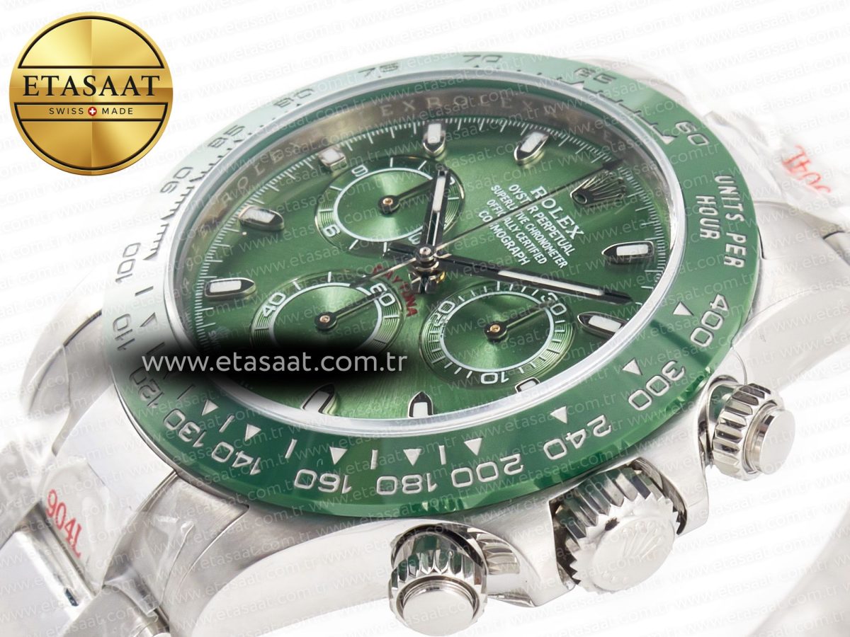 Daytona Green Ceramic Bezel Noob Best Edition Green Dial on SS Oyster Bracelet SA4130 - Görsel 6