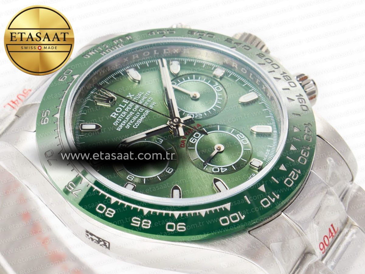 Daytona Green Ceramic Bezel Noob Best Edition Green Dial on SS Oyster Bracelet SA4130 - Görsel 7
