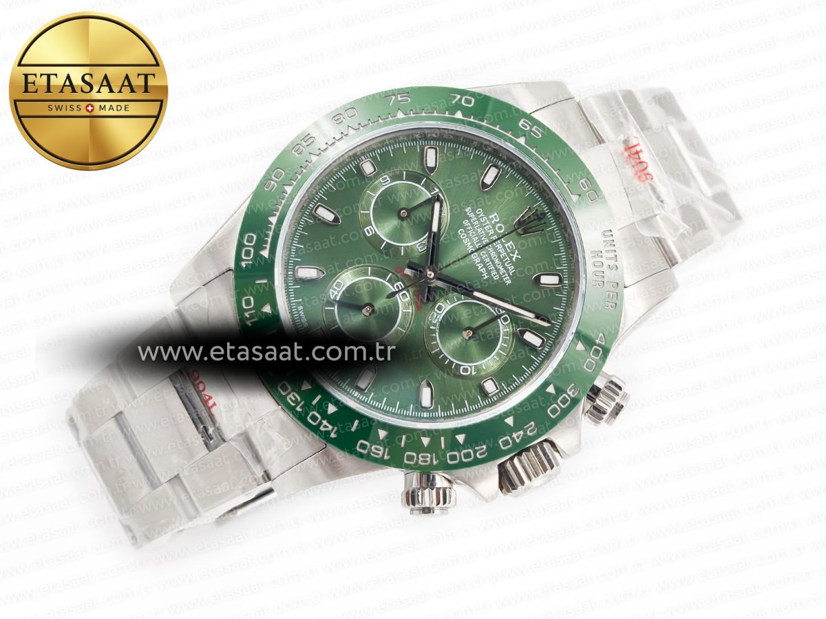Daytona Green Ceramic Bezel Noob Best Edition Green Dial on SS Oyster Bracelet SA4130 - Görsel 8