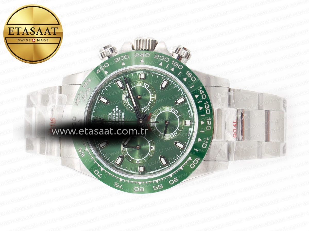 Daytona Green Ceramic Bezel Noob Best Edition Green Dial on SS Oyster Bracelet SA4130 - Görsel 9